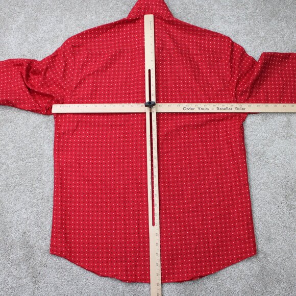 Society of Threads Shirt Men 15-15 1/2, 33/34 Medium Red Flip Cuff Slim Fit L/S - Picture 9 of 12